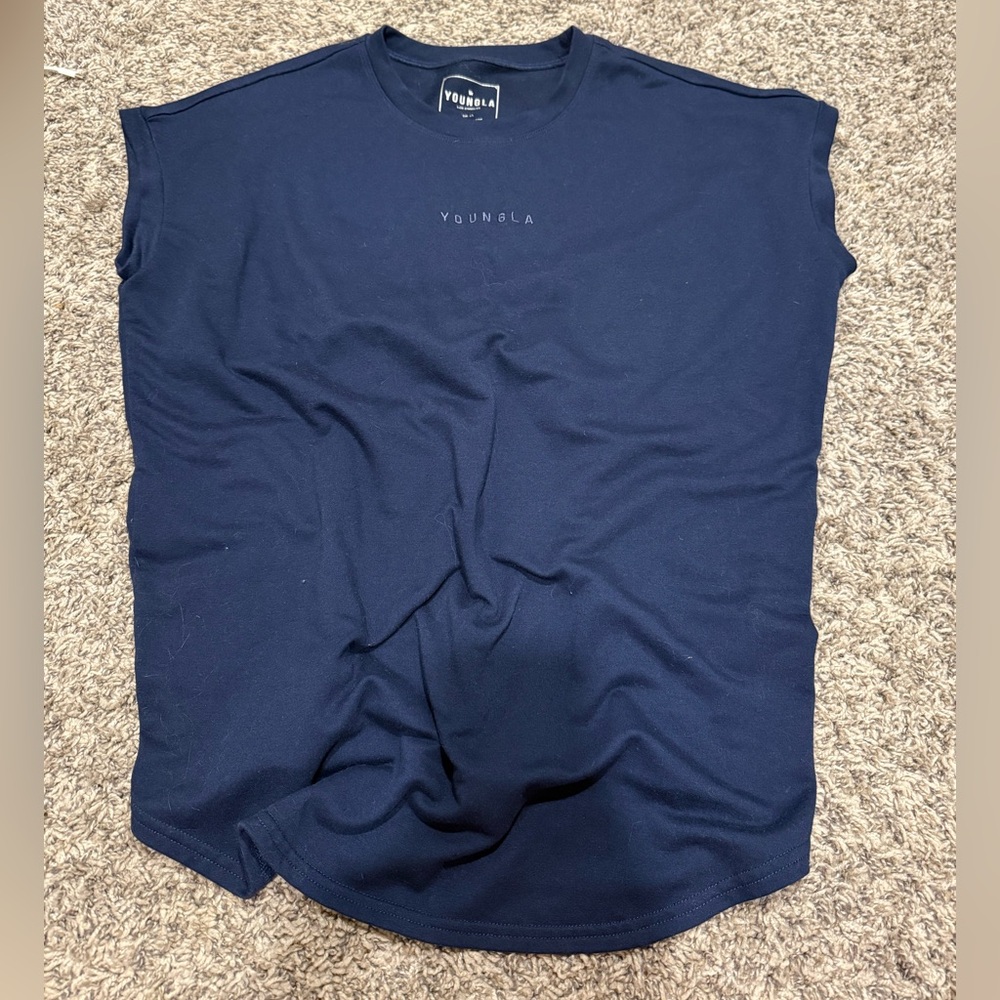 youngla men’s navy blue t-shirt size small (oversized fit)
